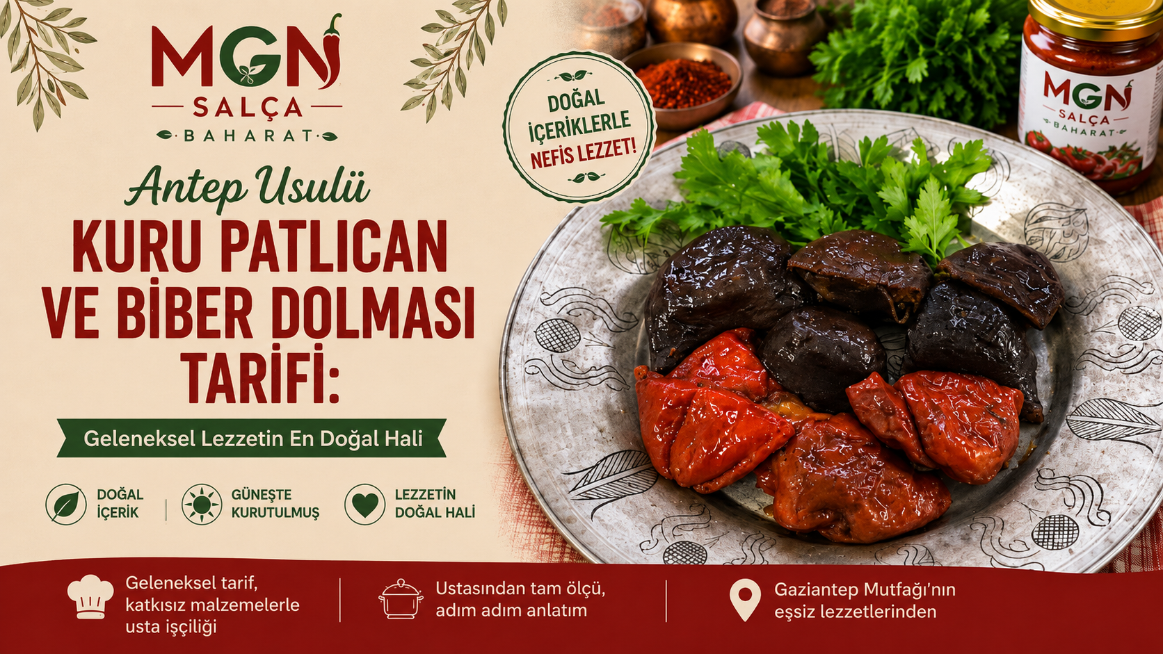 Antep Usulü Kuru Patlıcan ve Biber Dolması Tarifi