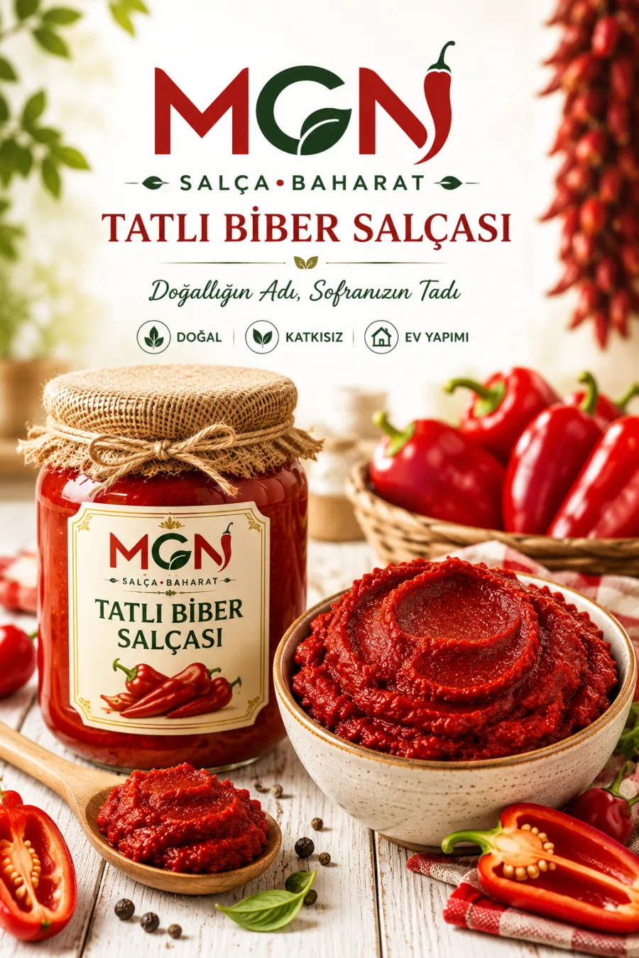 Ev Yapımı Tatlı Biber Salçası