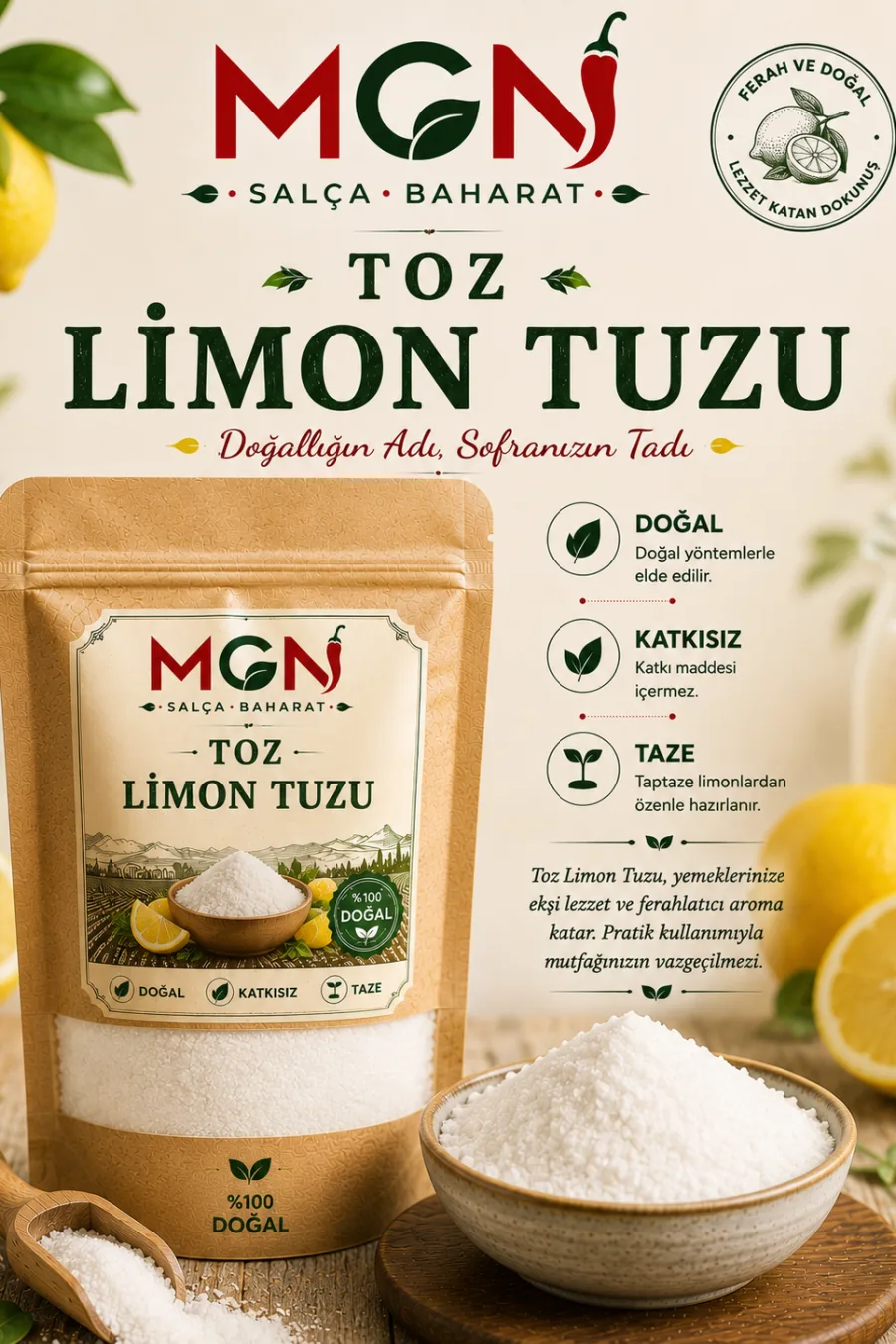 MGN Toz Limon Tuzu