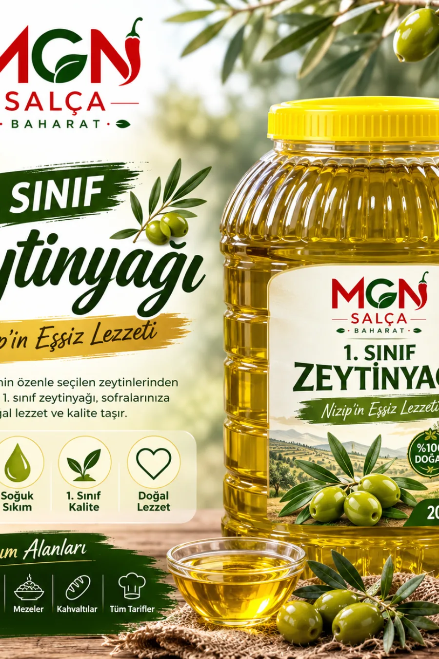 1. Sınıf Nizip Zeytinyağı – 20 Litre